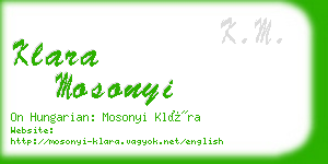 klara mosonyi business card